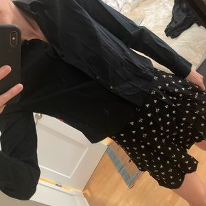 Black Wolford cropped button down